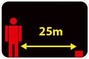 Distance de sécurité 25m