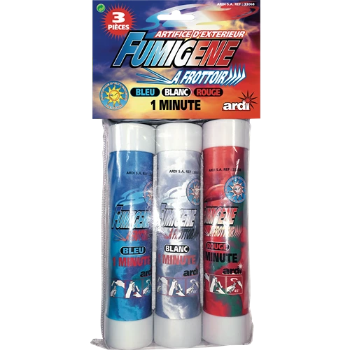 FUMIGÈNES À FROTTOIR 1MN BLEU-BLANC-ROUGE (pièce)
