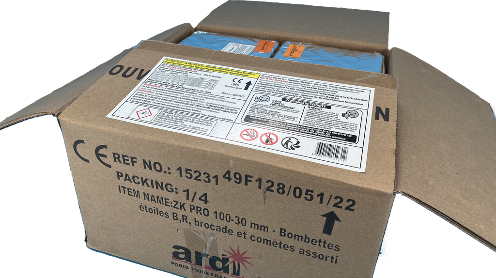 ZK PRO 100-30 mm - Bombettes étoiles B, R, brocade et comètes assorti