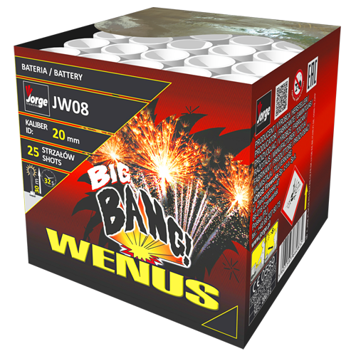 WENUS - Compact 25 Départs -20mm -  Comètes blanches et bombettes palmes argent et étoiles bleues. (pièce)