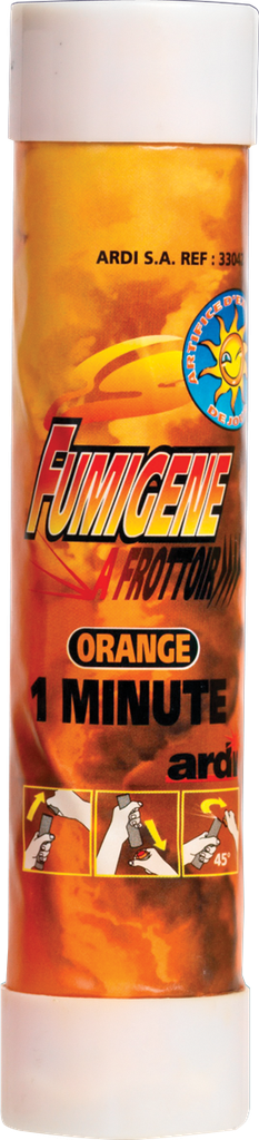 TUBE FUMIGÈNE À FROTTOIR 1mn Orange (pièce)
