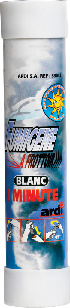 TUBE FUMIGÈNE À FROTTOIR 1mn Blanc (pièce)