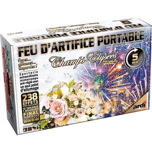 FEU D'ARTIFICE PORTABLE® CHAMPS-ÉLYSÉES® MARIAGE PRESTIGE 5MN MUSICAL
