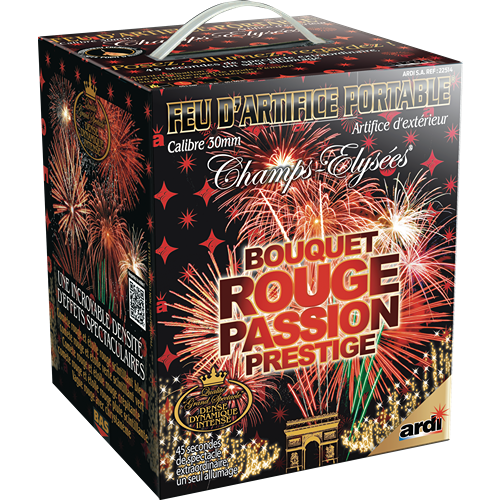 FEU D'ARTIFICE PORTABLE® BOUQUET ROUGE PASSION PRESTIGE (pièce)