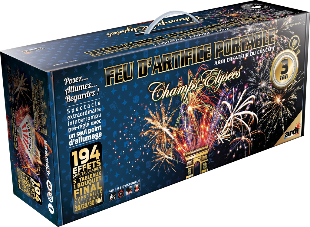 FEU D'ARTIFICE PORTABLE® CHAMPS-ÉLYSÉES® 3MN
