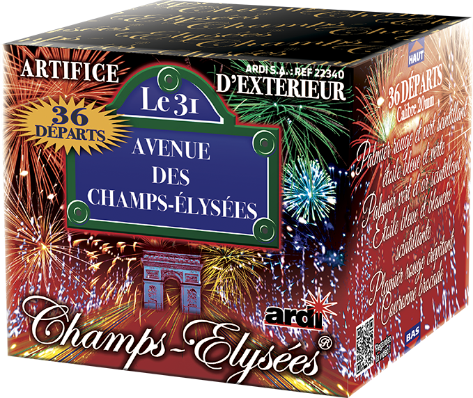 CL PRO 36-20mm palmier rouge vert scintil. étoile bleue verte (pièce)