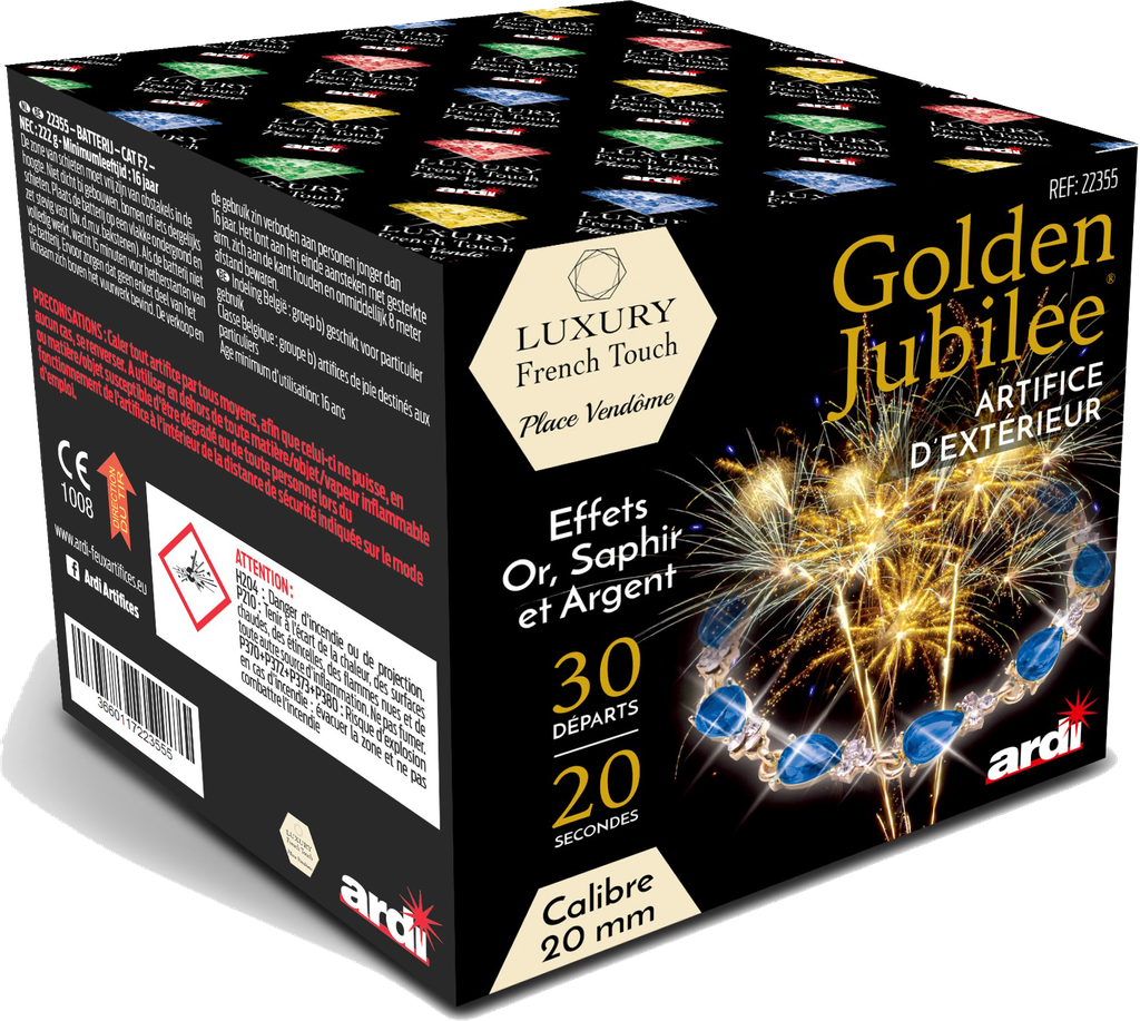 ZK PRO 30-20mm - Le GOLDEN JUBILEE - Effets argents or et bleu (pièce)