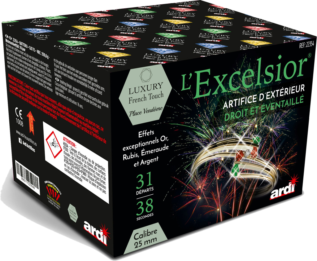 ZK PRO 31V-25mm-bombettes kamuro à pointes rouges vertes, (pièce)