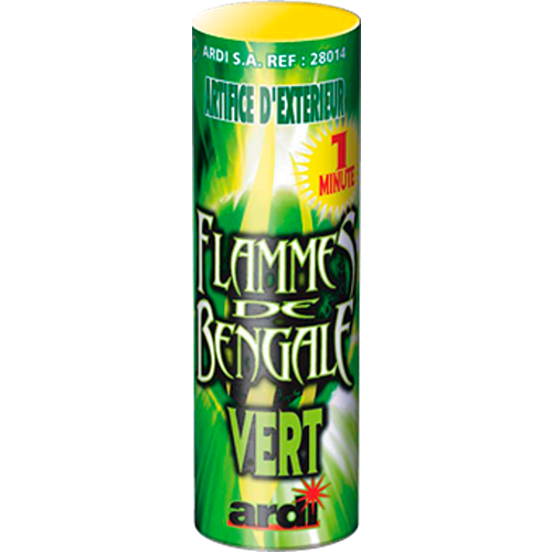 6 FLAMMES DE BENGALE 1mn Vert
