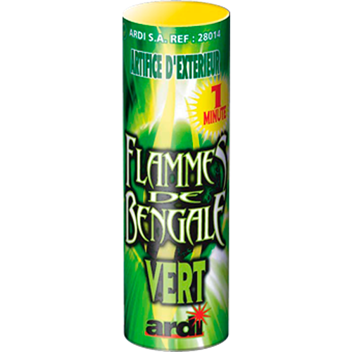 FLAMME DE BENGALE 1MN VERTE (pièce)