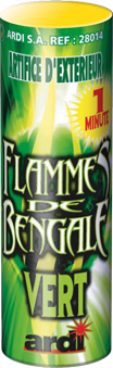 FLAMME DE BENGALE VERT 1 MN (pièce)