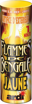 FLAMME DE BENGALE JAUNE 1 MN (pièce)