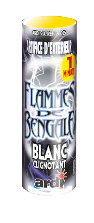 FLAMME DE BENGALE 1min BLANC CLIGNOTANT (pièce)