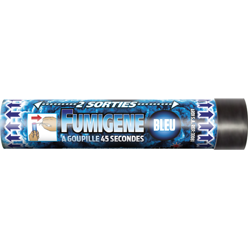 FUMIGÈNE DOUBLE SORTIE A GOUPILLE BLEU