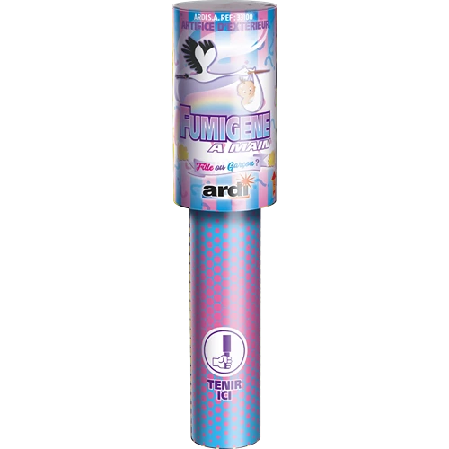 FUMIGÈNE A MAIN A CHANGEMENT DE COULEUR BLANC A ROSE