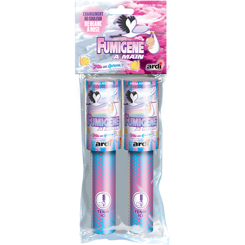 FUMIGENE A MAIN A CHANGEMENT DE COULEUR BLANC A ROSE