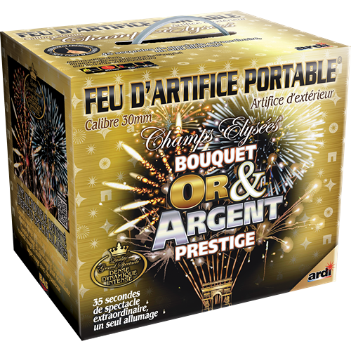 FEU D'ARTIFICE PORTABLE® BOUQUET OR ET ARGENT PRESTIGE