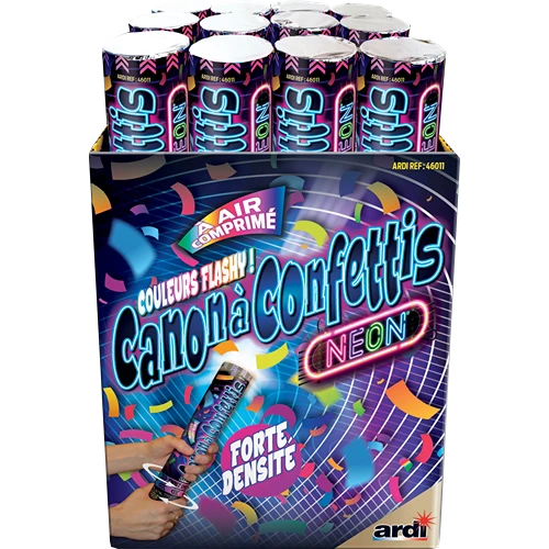 CANON LANCE-CONFETTIS NÉON 30CM