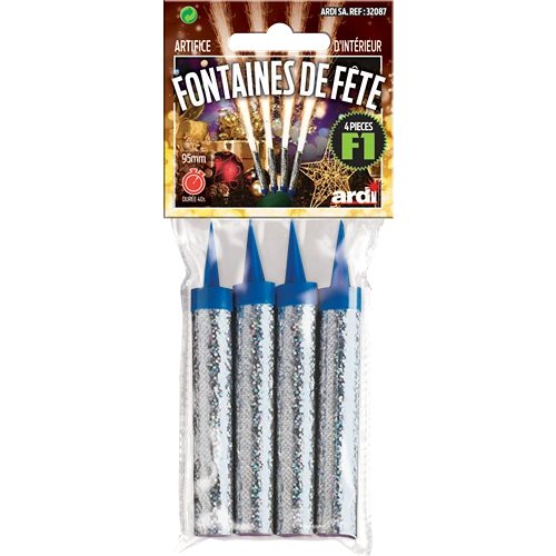 SACHET DE 4 FONTAINES DE FÊTE 95MM