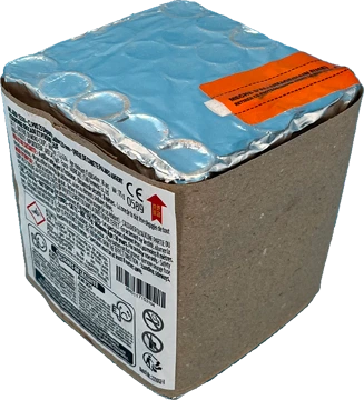 CL PRO 25 - Cal. 20mm -  Comètes blanches et bombettes palmes argent et étoiles bleues.