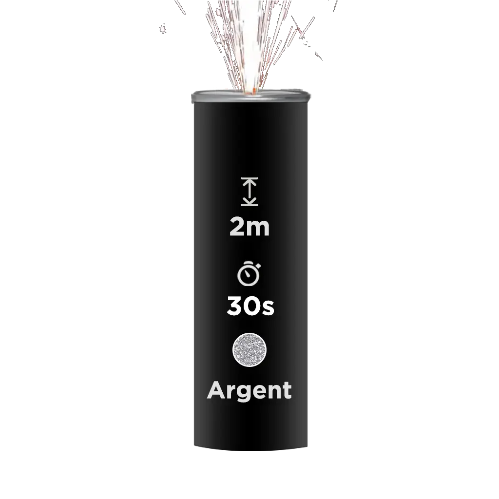 JET SCENE SPARKLERS FULL BLACK - Fontaine Int Ext Argent - 2m/30s