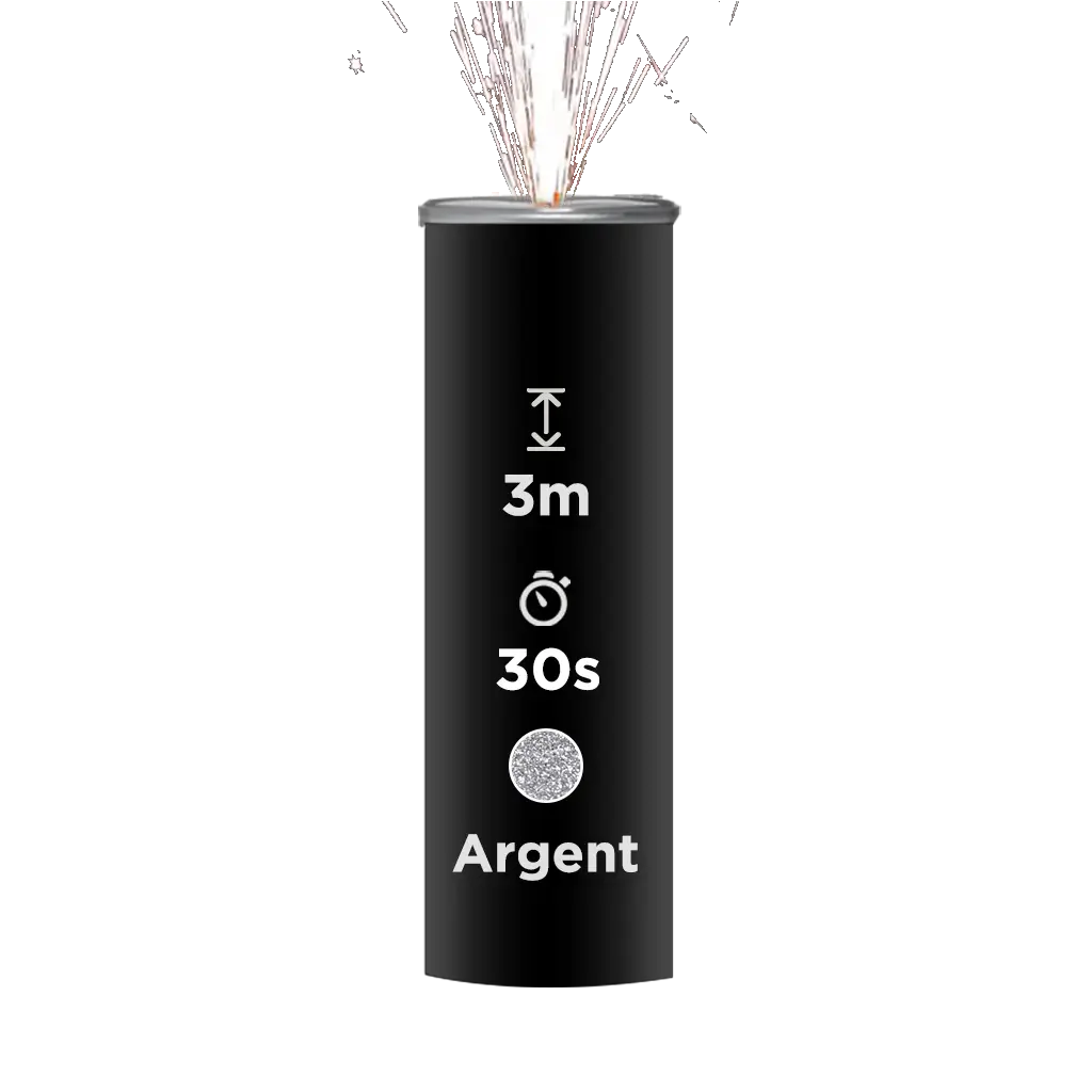 JET SCENE SPARKLERS FULL BLACK - Fontaine Int Ext Argent - 3m/30s