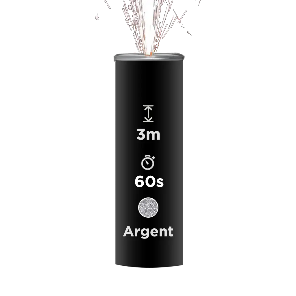 JET SCENE SPARKLERS FULL BLACK - Fontaine Int Ext Argent - 3m/60s