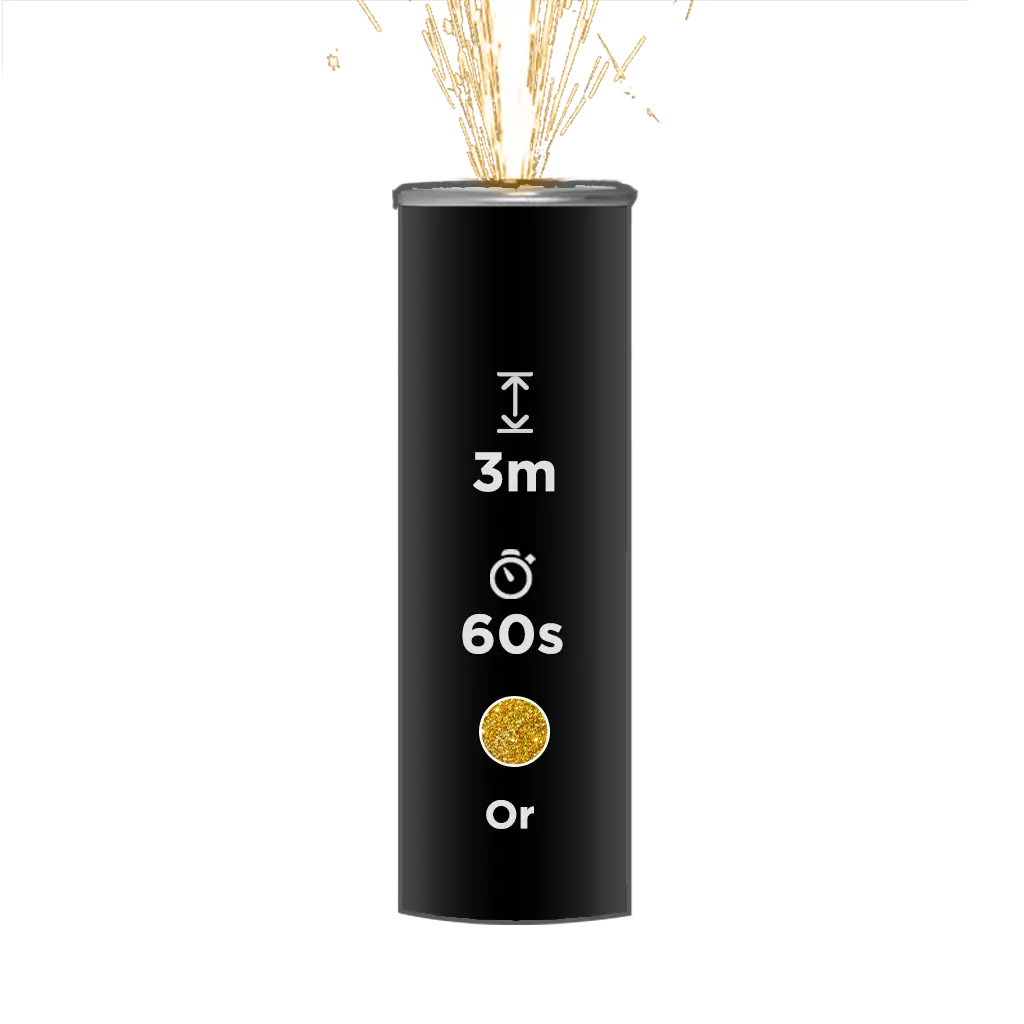 JET SCENE SPARKLERS FULL BLACK - Fontaine Int Ext Or - 3m/60s