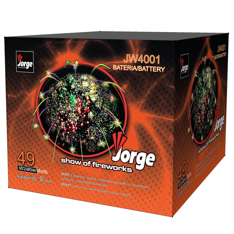 SHOW OF FIREWORKS - Cal. 30mm - 49 Départs - Palmiers crépitants et étoiles assorties (pièce)