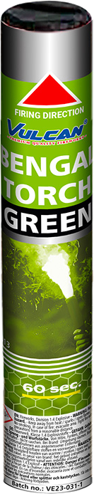 FLAMME DE BENGALE 1mn Vert (pièce)