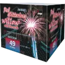 Saule rouge scintillant à queue de comète bleue (pièce)