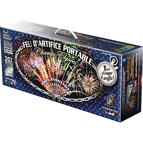 FEU D'ARTIFICE PORTABLE® CHAMPS-ÉLYSÉES® 100% ÉVENTAILLÉ 1MN