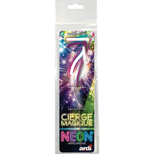 CIERGE MAGIQUE NÉON ASSORTI 7