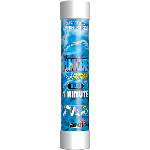 TUBE FUMIGÈNE À FROTTOIR 1MN BLEU