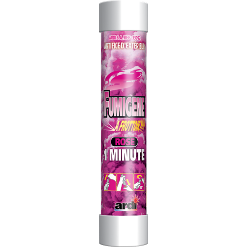 TUBE FUMIGÈNE À FROTTOIR 1MN ROSE
