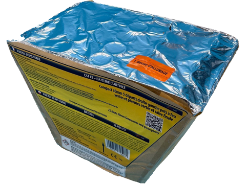 Compact 30mm-25cps droite-gauche pots à feu et pivoines vert et salve finale (pièce)