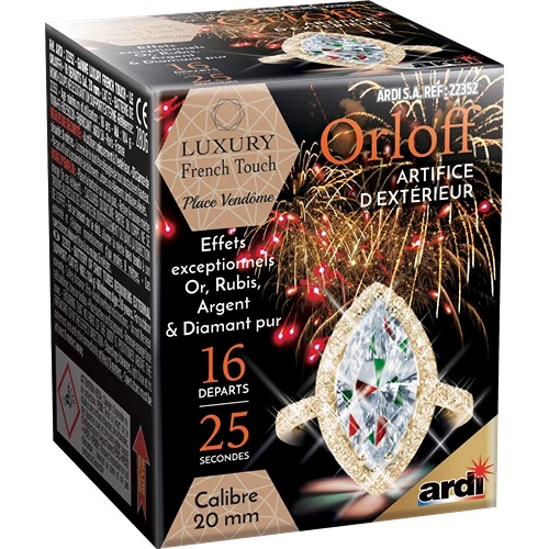 [22352P] CL PRO 16-20mm - Le Orloff - PALMES OR A POINTE DE COULEURS ASSORTIES (pièce)