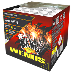 [JW08P] WENUS - Compact 25 Départs -20mm -  Comètes blanches et bombettes palmes argent et étoiles bleues. (pièce)