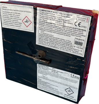 [XF4002] Pièce sur mat Soleil triple effets : flamme rouge, gerbe argent gerbe or