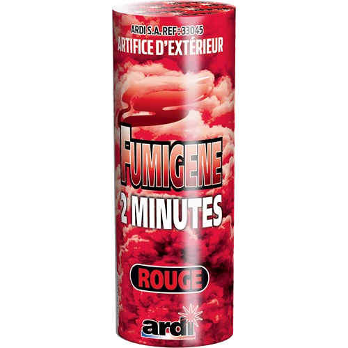 [33045P] POT FUMIGENE 2 MN ROUGE (pièce)