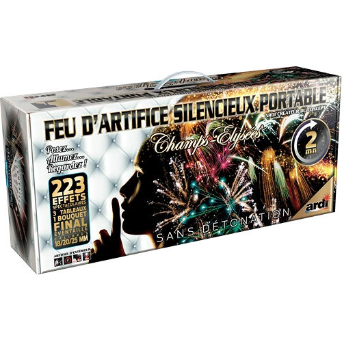 [22359LPF] FEU D'ARTIFICE PORTABLE® CHAMPS-ÉLYSÉES® SILENCIEUX 2MN