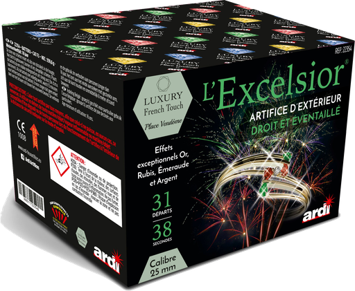 [22354P] ZK PRO 31V-25mm-bombettes kamuro à pointes rouges vertes, (pièce)