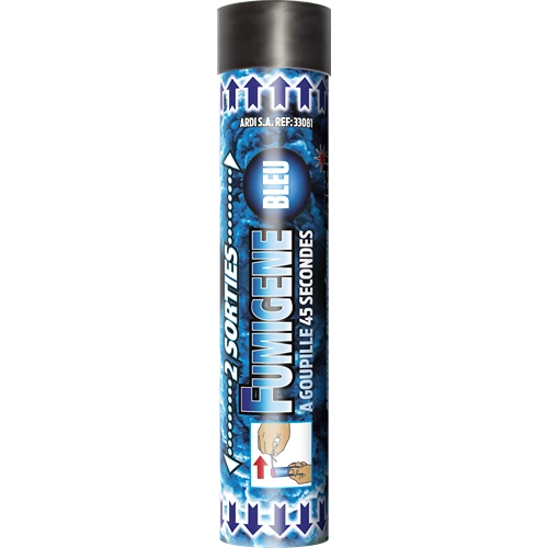 [33081] FUMIGÈNE DOUBLE SORTIE A GOUPILLE BLEU