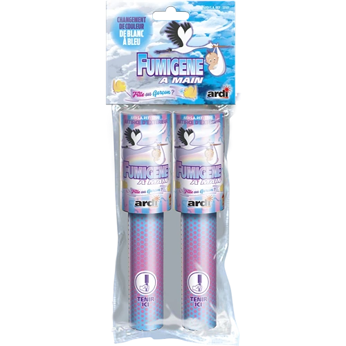 [33101] FUMIGÈNE A MAIN A CHANGEMENT DE COULEUR BLANC A BLEU