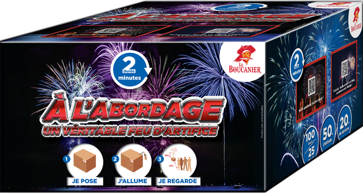 FEU D'ARTIFICE AUTOMATIQUE A l'ABORDAGE 2 mn (pièce)