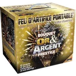 FEU D'ARTIFICE PORTABLE® BOUQUET OR ET ARGENT PRESTIGE
