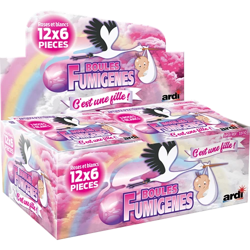 [33110] BOULES FUMIGÈNES BLANC & ROSE
