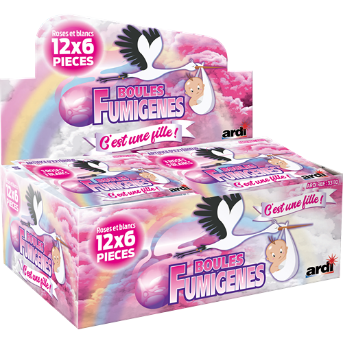 [33110] BOULES FUMIGÈNES BLANC & ROSE