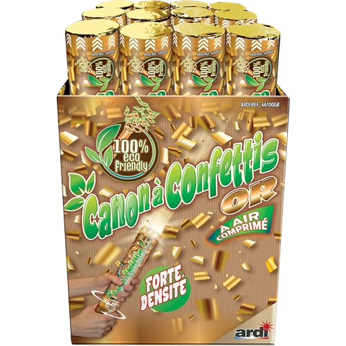 [46100GR] CANON LANCE-CONFETTIS OR 30CM ECO FRIENDLY