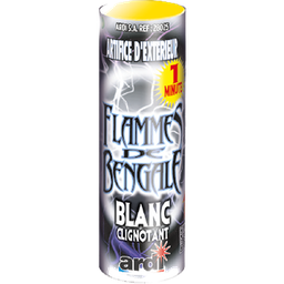 FLAMME DE BENGALE 1MN CLIGNOTANTE BLANCHE